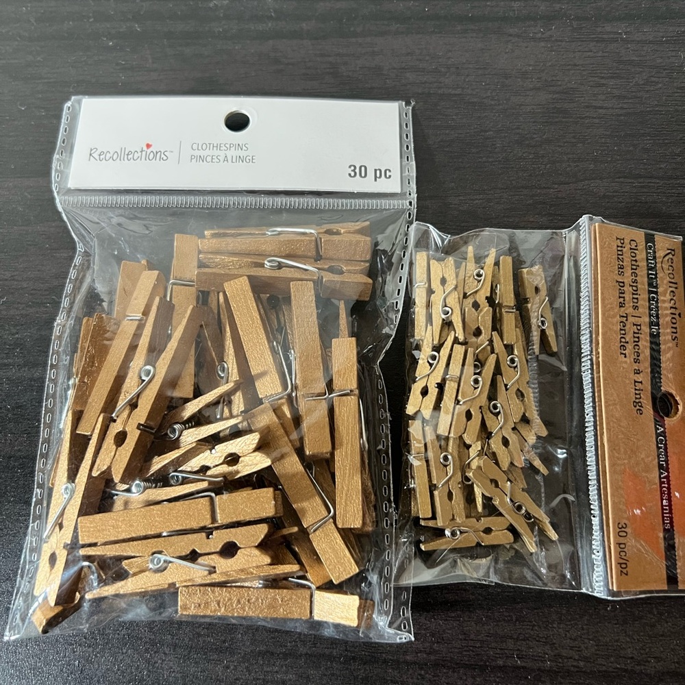 Recollections Metallic Gold Clothespins Set